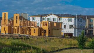 New houses- townhomes construction in Castle Rock Colorado US.