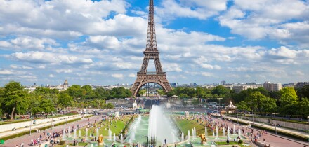 Eiffel Tower and the Trocadero Fountains, Paris, France, Europe