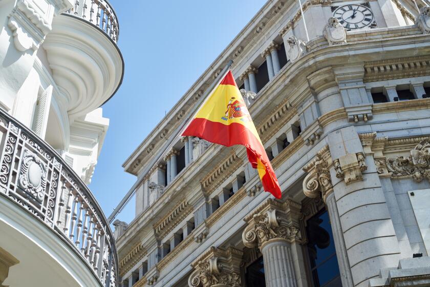 Spain Spanish flag_21Feb23_alamy