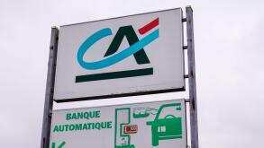 Bordeaux , Aquitaine / France - 02 20 2020 : credit agricole atm driving on car logo sign bank shop french signage service