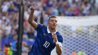 IPA86268702 - Kylian Mbappe of France celebrates after scoring a goal during the France vs. Sweden FIFA World Cup match in New York, USA, on June 30, 2026