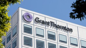Irvine, CA, USA - May 6, 2022: Grant Thornton logo is seen at the company's office in Irvine, California. Grant Thornton LLP is a global independent accounting and advisory organization.