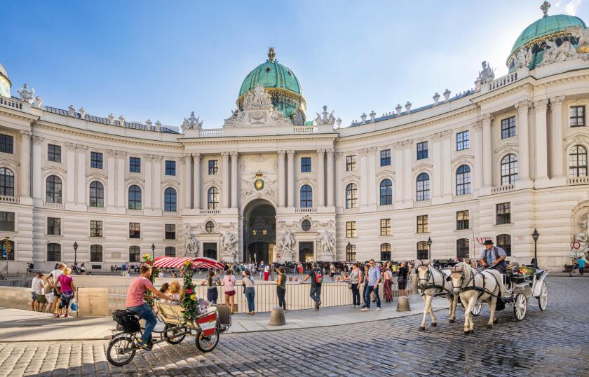 Austria, Vienna, Michaelerplatz, view of the Vienna Hofburg palatial complex