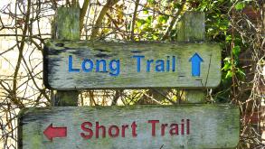 Long Trail, Short Trail Hiking Sign
