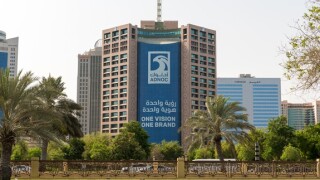 Office building of ADNOC (Abu Dhabi National Oil Company) on Corniche Street in Abu Dhabi, capital city of the United Arab Emirates