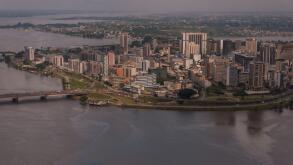 Abidjan, Ivory Coast - August 16th 2010: Aerial photo of Abidjan.