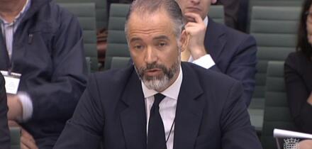 Anthony Gutman, Co-Head of EMEA Investment Banking Services at Goldman Sachs speaks to the House of Commons Business Commitee during their questioning of Arcadia executives on the BHS collapse at Portcullis House, London.