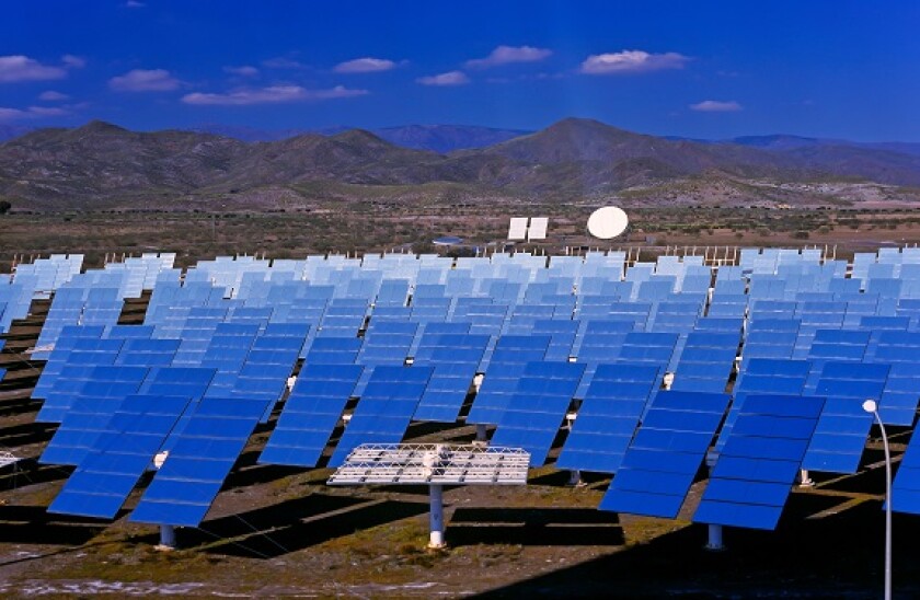 Solar power plant, Tabernas, Almeria province, Region of Andalusia, Spain, Europe