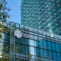 Exterior view of the Euronext building in the Paris La Defense business district. Euronext is the main stock exchange in the Eurozone