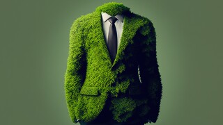 Environmental friendly business, with business suit made from gr