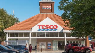 Entrance to the Tesco superstore in East Didsbury, England, UK