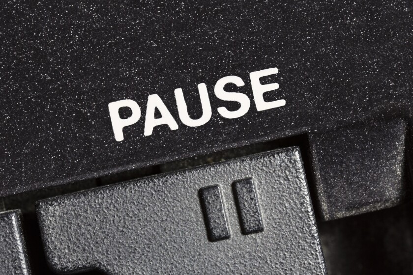 Tape Recorder Pause Button Macro Detail