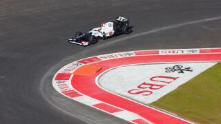 Kamui Kobayashi in the Sauber F1 car during practice for the Formula One United States Grand Prix at Circuit of the Americas