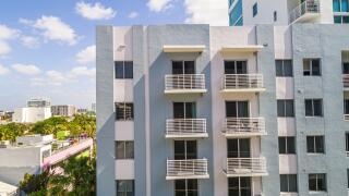 Miami Florida,view from SW 11th Street at SW 3rd Avenue,Brickell Financial District,aerial overhead view from above,Miro Brickell,residential apartmen