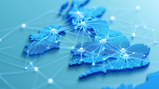 AI-generated map of the UK network map