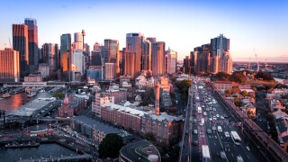 Over looking traffic over the Sydney Western Distributor.