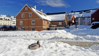 The old Police Station at Tyholmen, a protected area of Arendal, the only area to escape the big fire in the 1850's