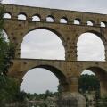 Three tiers of arches form the Pont du Gard, the Roman aqueduct over the Gardon River and now a UNESCO World Heritage Site.