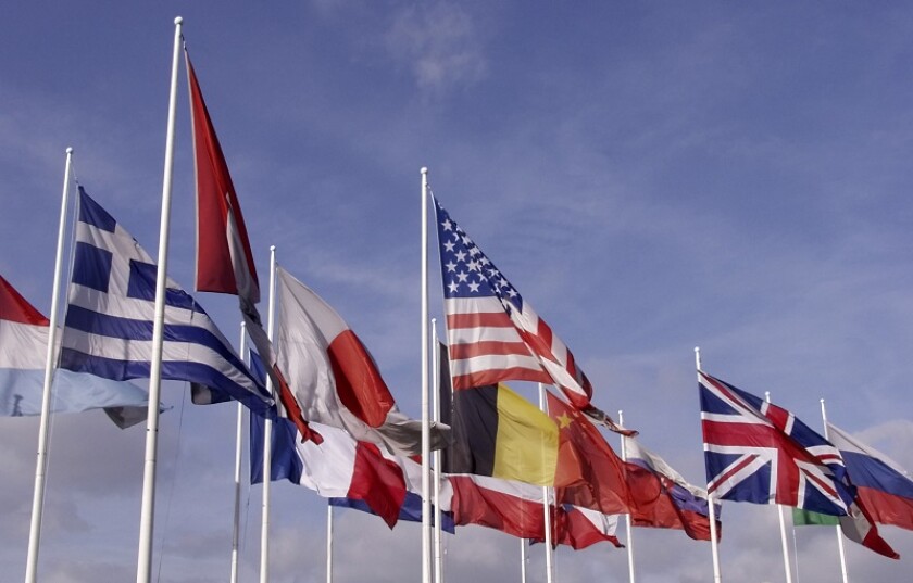 flags of europe and the united states of america