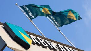 Netherlands, facade of the Dutch bank ABN-AMRO