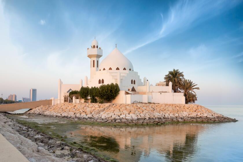 Al Khobar, February 5, 2021 - Sheikh Salem bin Laden Mosque at golden hour in the evening, Al Khobar, Eastern Province, Saudi Arabia