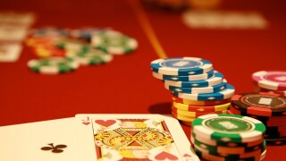 Poker chips in a casino. Image shot 2008. Exact date unknown.