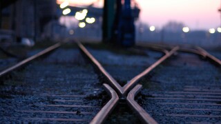 Vienna, railway tracks, bifurcation. Image shot 2005. Exact date unknown.