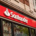 LONDON- APRIL 22, 2025: Santander Bank logo on branch. High Street retail and commercial bank