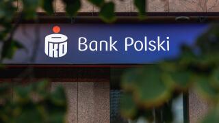 PKO Bank Polski bank branch in Warsaw, capital of Poland
