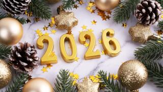 New year 2026 concept with Christmas decorations