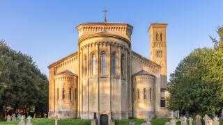 19th century St Mary and St Nicholas' parish church in Wilton built in Italianate Romanesque architecture, Wilton, Wiltshire, England, UK