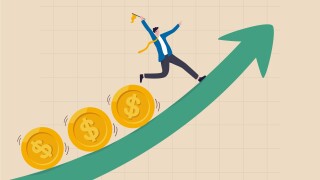 Investment profit and earning, stock market growth or fund flow