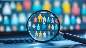 Search new job, finding candidate or discover talent, hiring and recruitment, SEO search engine optimization, find career opportunity concept, business people HR push magnifying glass on search, Gener