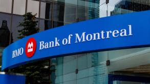 Signing in front of the BMO Bank of Montreal