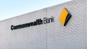 Adelaide, South Australia - August 17, 2019: Commonwealth Bank branch logo sign above the entrance near Unley shopping center