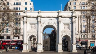 Marble Arch on a sunny winter day in London, England