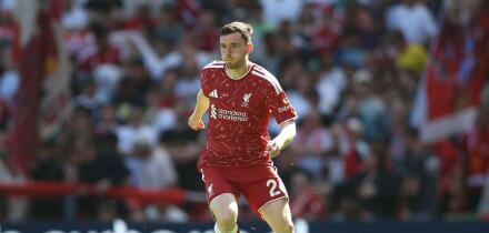 Liverpool, UK. 24th May, 2026. Andrew Robertson of Liverpool in action. Premier League, Liverpool v Brentford at Anfield Stadium in Liverpool on Sunday 24th May 2026. this image may only be used for Editorial purposes. Editorial use only. pic by Chris Sta