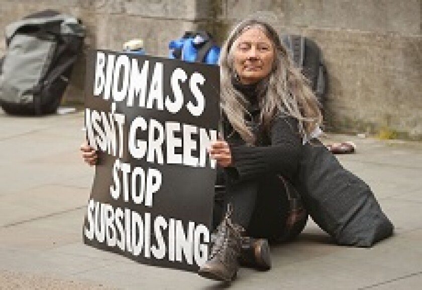 Drax biofuel biomass climate protest 2017 woman from PA 230x150