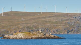 The Norsk Hydro Windmill Park On Havoya Island Within The Norwegian Arctic Circle.