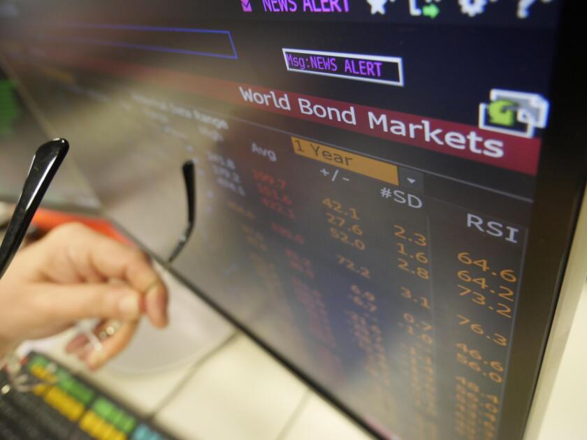World bond markets market on Bloomberg screen