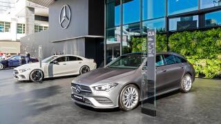 Mercedes Benz CLA 220 d Shooting Brake car at the Frankfurt IAA Motor Show. Germany - September 12, 2017.