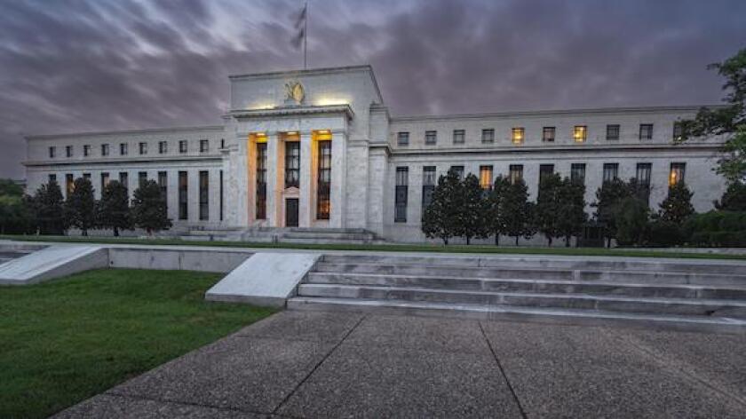 Washington DC?Oct 19, 2021; path and steps leading to front of United States Federal Reserve Bank.