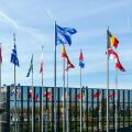 Flags of the European Union countries at the European Commission, European Quarter, Luxembourg