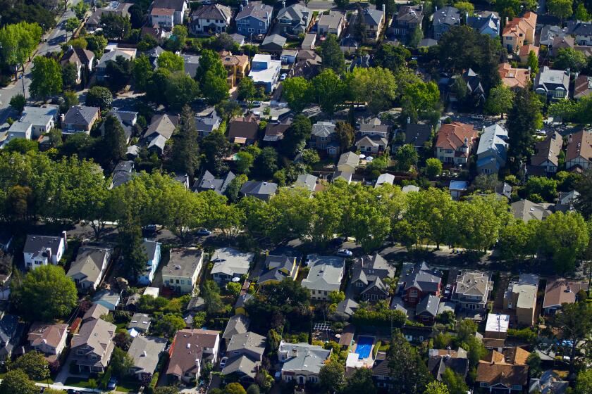 Balboa, Cortez, and Cabrillo Avenues, Burlingame, San Francisco, California, USA - aerial