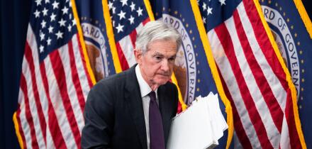 UNITED STATES - JULY 30: Federal Reserve Chairman Jerome Powell concludes a news conference after a meeting of the Federal Open Market Committee on Wednesday, July 30, 2025. Powell announced the Fed will leave interest rates unchanged. (Tom Williams/CQ Ro