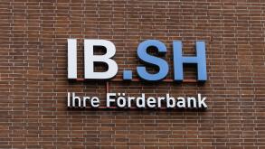 Kiel, Germany, July 28 2022, logo of german bank investitions bank, IB SH, headquarters