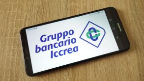 Gruppo Bancario Iccrea logo displayed on smartphone
