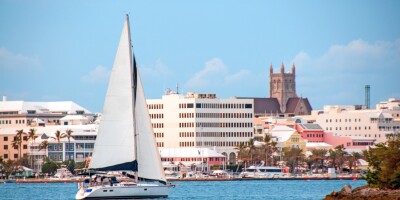 Sailboat in the Hamilton, Bermuda, harbor.