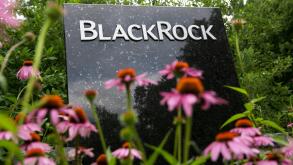 A logo sign outside of a facility occupied by BlackRock, Inc., in Wilmington, Delaware.