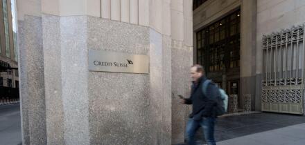 March 16, 2023, NEW YORK, NEW YORK, USA: View of the Credit Suisse Group AG office in New York, USA on March 17, 2023. Credit Suisse shares tumbled on Wednesday, sending stock markets in the U.S. and around the world lower amid growing concerns about the
